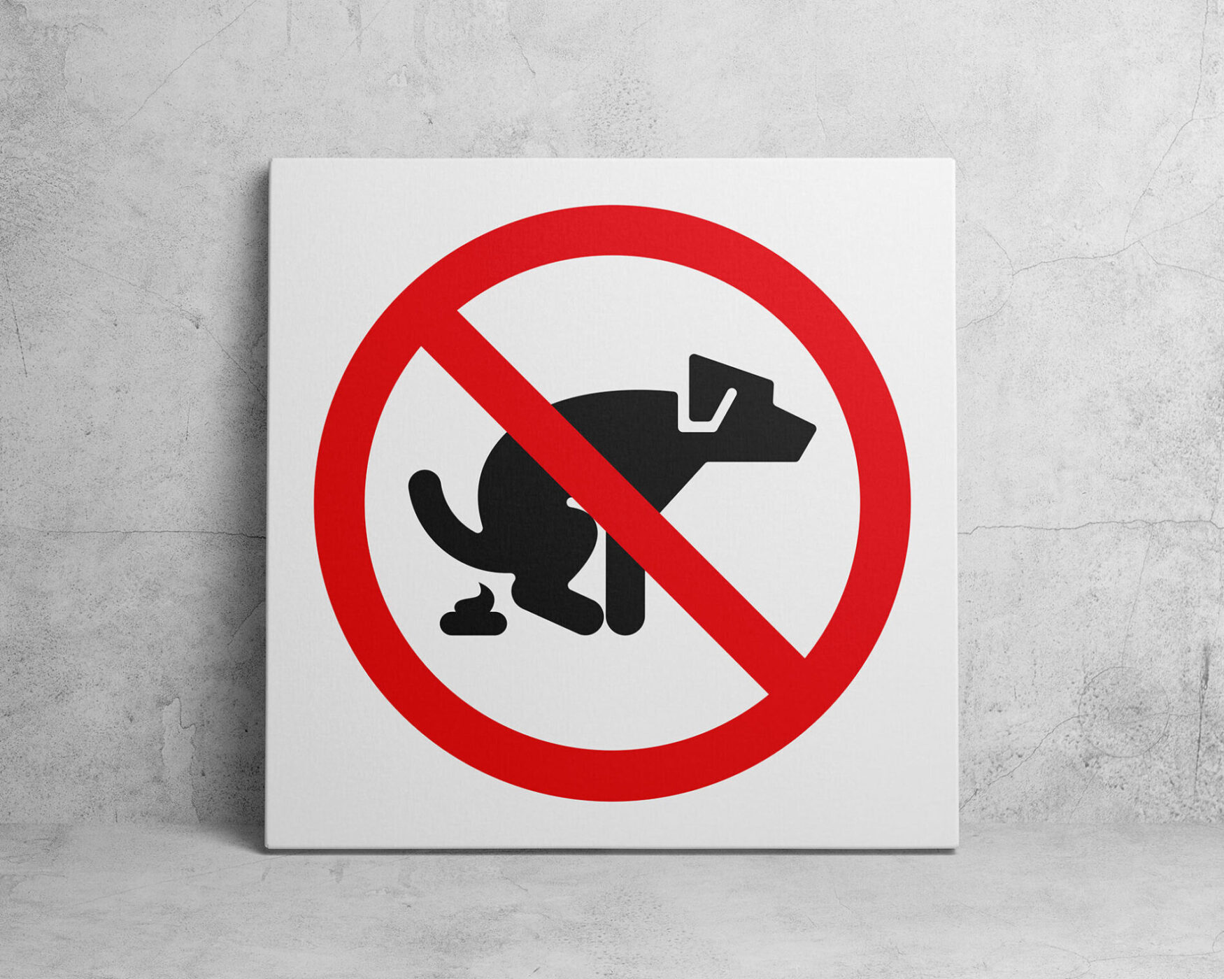 Signaalbord verboden voor honden van trespa voor buitengebruik