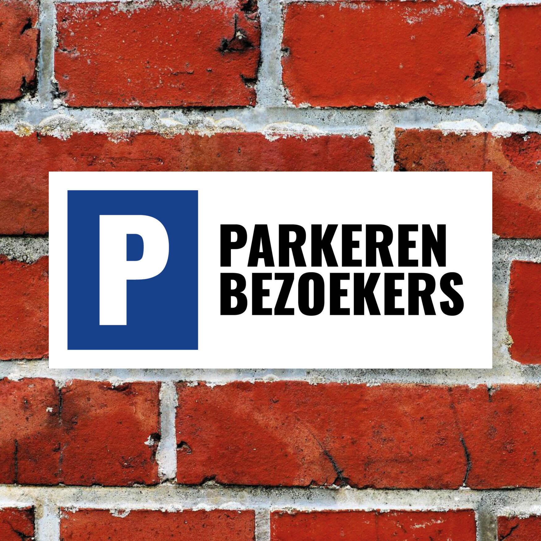 Goedkoop bord parkeren voor bezoekers gedrukt op duurzaam trespa muur